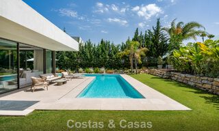 Spacious contemporary luxury villa located on frontline golf with views of La Concha mountain in Nueva Andalucia, Marbella 786413 