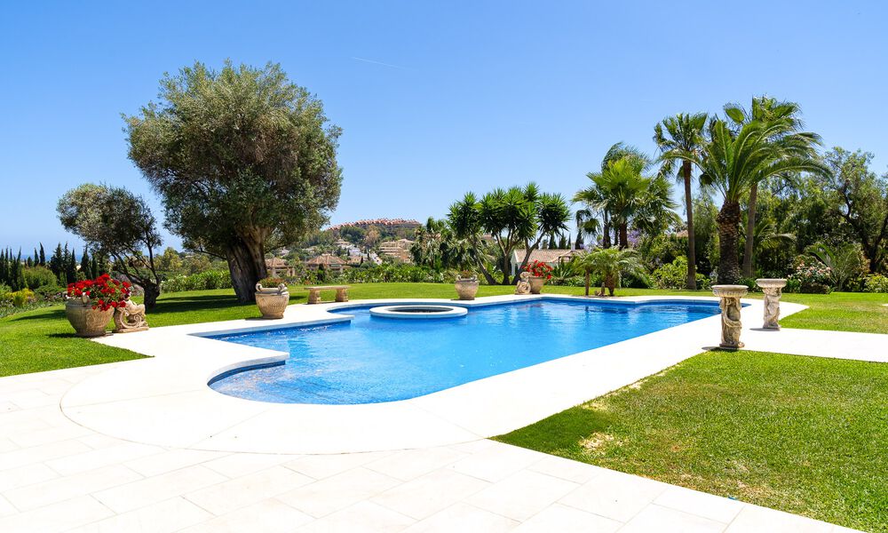 Stately luxury Andalusian-style mansion with sea views in Nueva Andalucia's golf valley, Marbella 55668