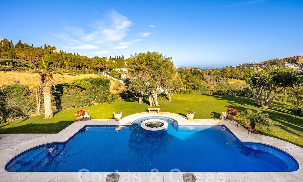Stately luxury Andalusian-style mansion with sea views in Nueva Andalucia's golf valley, Marbella 55674