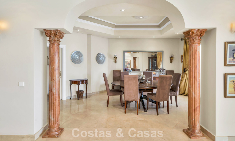 Stately luxury Andalusian-style mansion with sea views in Nueva Andalucia's golf valley, Marbella 779166