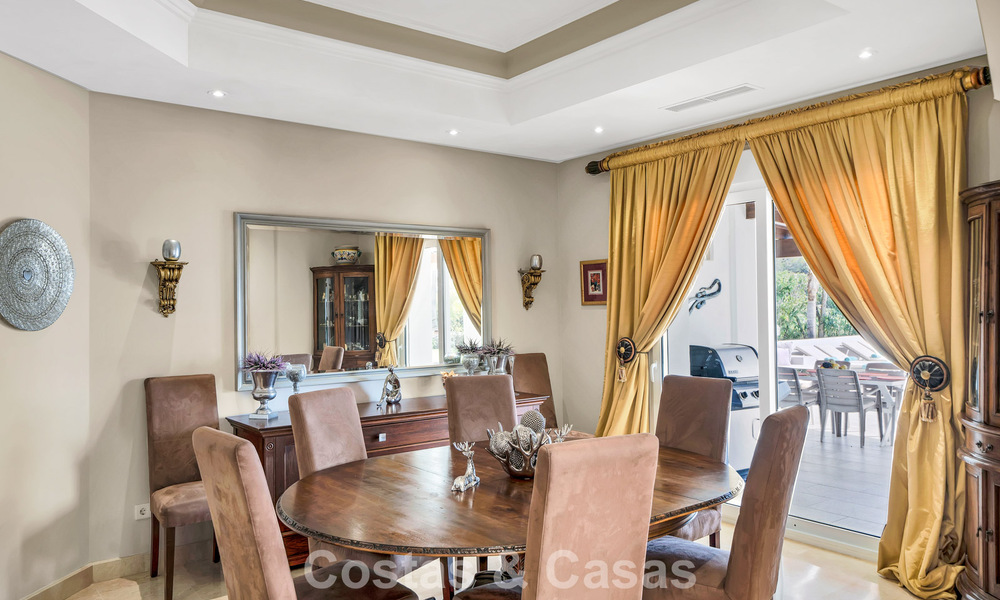 Stately luxury Andalusian-style mansion with sea views in Nueva Andalucia's golf valley, Marbella 779168