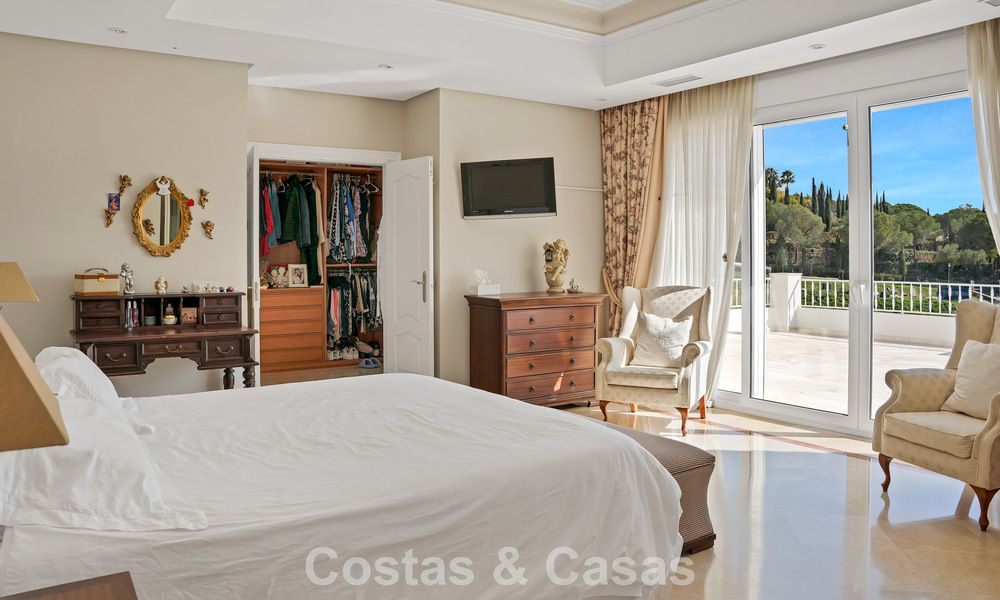 Stately luxury Andalusian-style mansion with sea views in Nueva Andalucia's golf valley, Marbella 779185