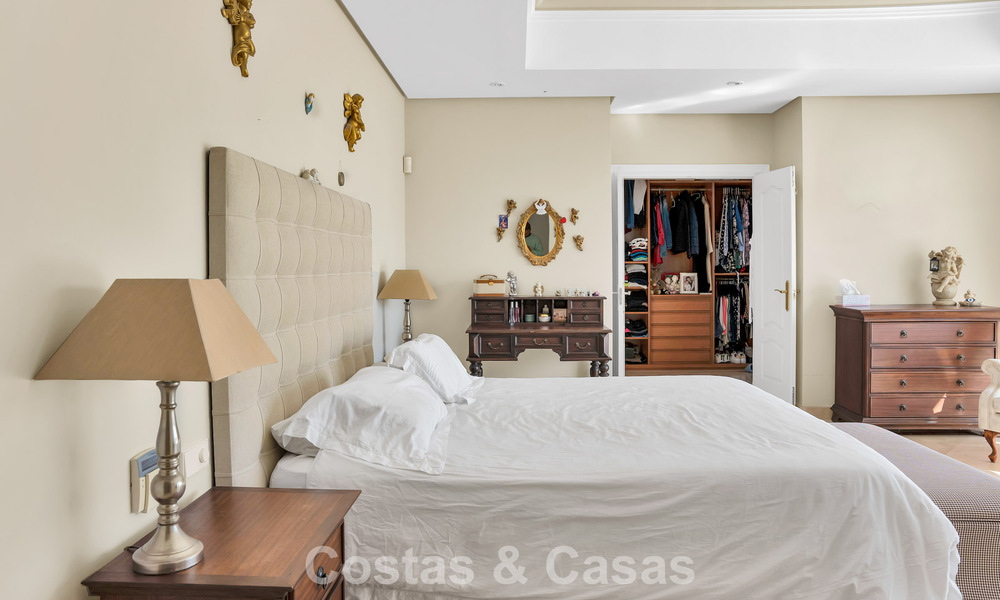 Stately luxury Andalusian-style mansion with sea views in Nueva Andalucia's golf valley, Marbella 779186
