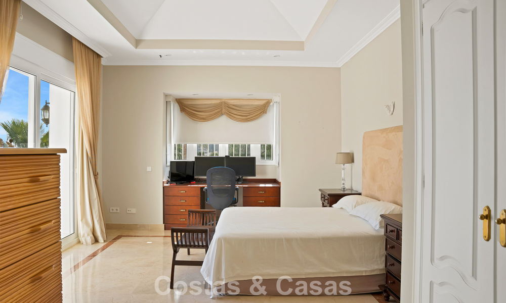 Stately luxury Andalusian-style mansion with sea views in Nueva Andalucia's golf valley, Marbella 779192