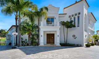 Stately luxury Andalusian-style mansion with sea views in Nueva Andalucia's golf valley, Marbella 779216 