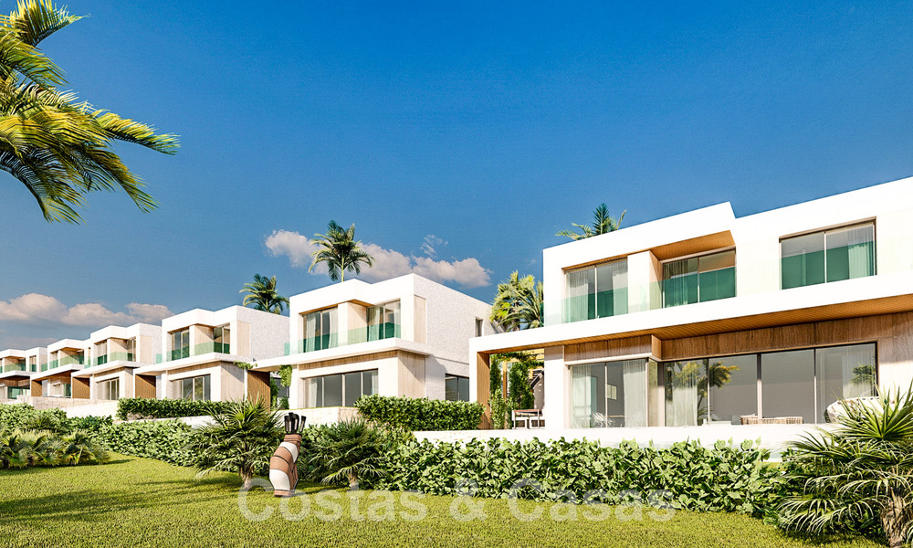 New, modern luxury villas for sale on frontline golf with sea views, close to all amenities in Estepona city 55727