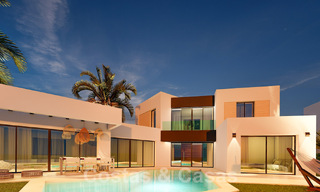 New, modern luxury villas for sale on frontline golf with sea views, close to all amenities in Estepona city 55729 