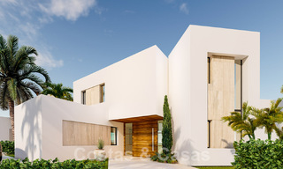 New, modern luxury villas for sale on frontline golf with sea views, close to all amenities in Estepona city 55732 