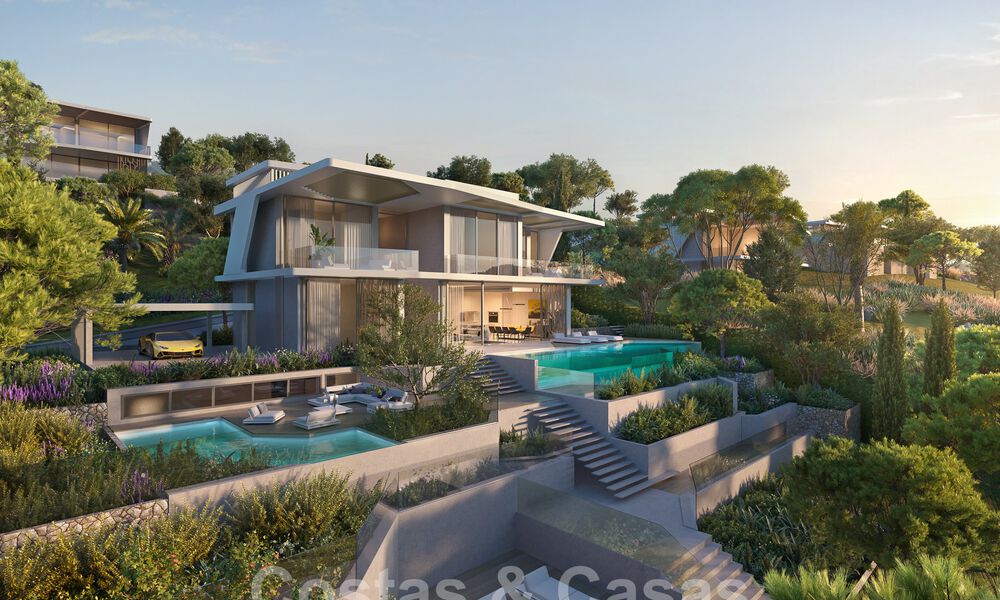 New, architectural luxury villas for sale inspired by Lamborghini in a gated resort in the hills of Marbella - Benahavis 55900