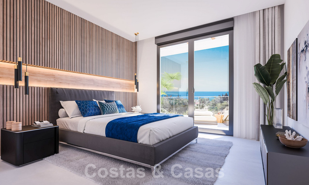 New passive modern apartments in a 5-star boutique resort for sale in Marbella with stunning sea views and a private pool 55404