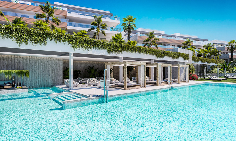 New passive modern apartments in a 5-star boutique resort for sale in Marbella with stunning sea views and a private pool 55405