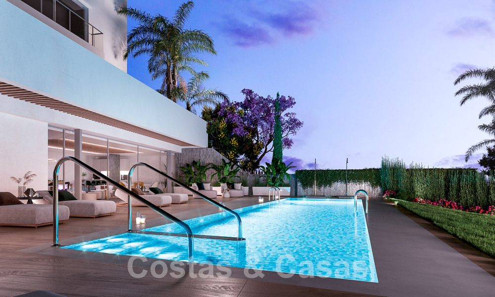 New passive modern apartments in a 5-star boutique resort for sale in Marbella with stunning sea views and a private pool 55413