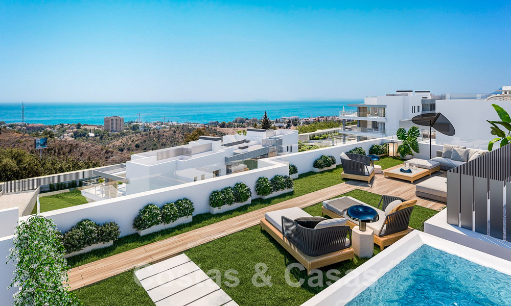 New passive modern apartments in a 5-star boutique resort for sale in Marbella with stunning sea views and a private pool 55425