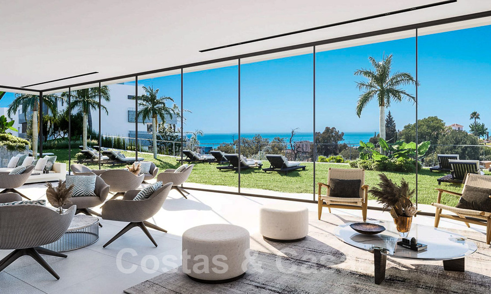 New passive modern apartments in a 5-star boutique resort for sale in Marbella with stunning sea views and a private pool 55426