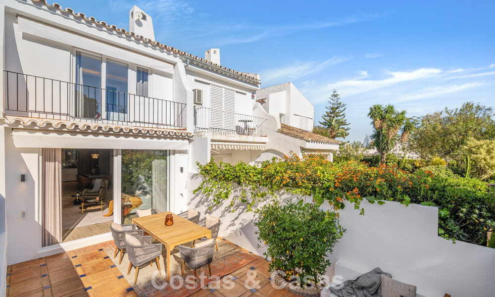 Masterfully renovated townhouse for sale in gated complex, frontline Aloha Golf, walking distance to the clubhouse in Nueva Andalucia, Marbella 56588