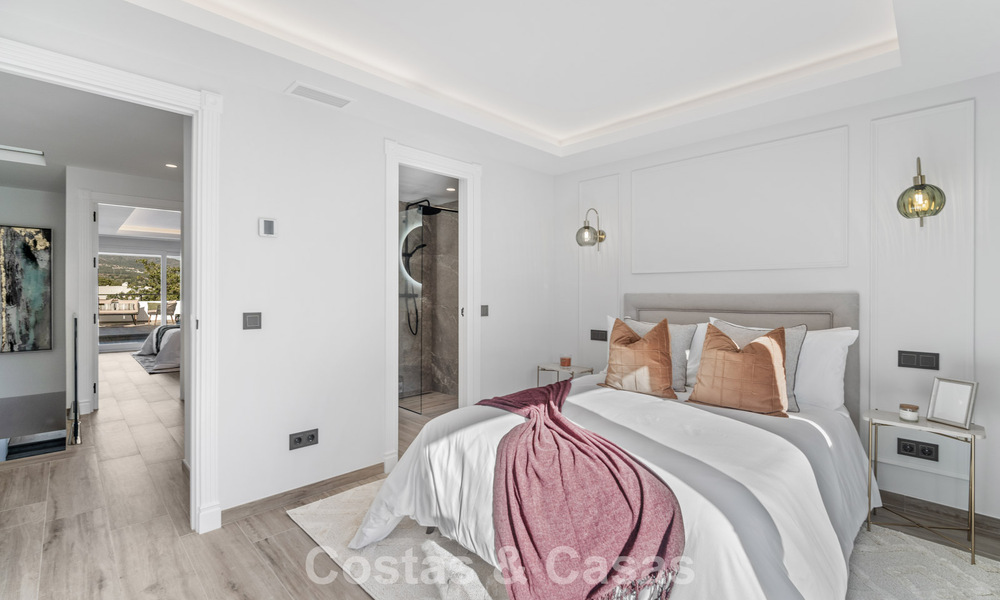 Masterfully renovated townhouse for sale in gated complex, frontline Aloha Golf, walking distance to the clubhouse in Nueva Andalucia, Marbella 56589