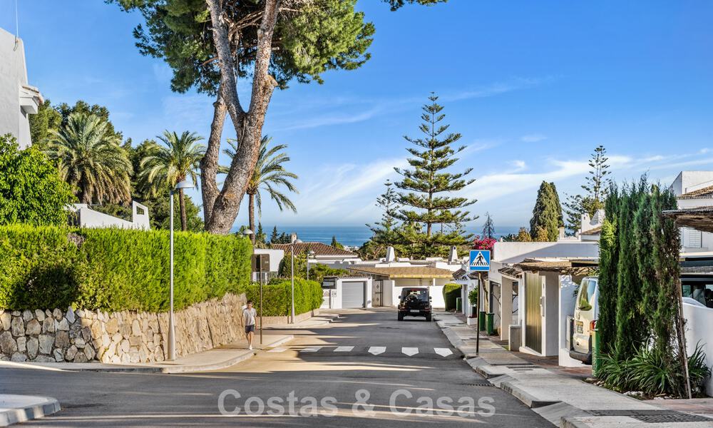 Masterfully renovated townhouse for sale in gated complex, frontline Aloha Golf, walking distance to the clubhouse in Nueva Andalucia, Marbella 56601