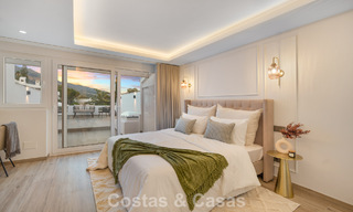 Masterfully renovated townhouse for sale in gated complex, frontline Aloha Golf, walking distance to the clubhouse in Nueva Andalucia, Marbella 56607 