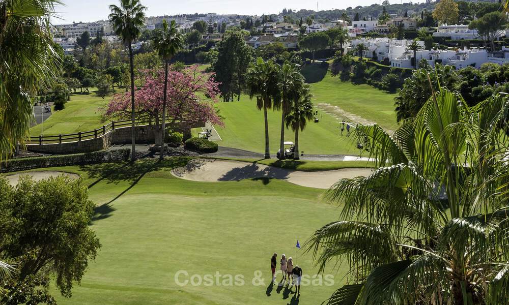 Masterfully renovated townhouse for sale in gated complex, frontline Aloha Golf, walking distance to the clubhouse in Nueva Andalucia, Marbella 56648