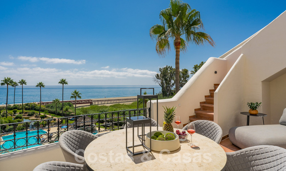 Luxury penthouse for sale in gated frontline beach complex with magnificent sea views on the New Golden Mile between Marbella and Estepona 56965