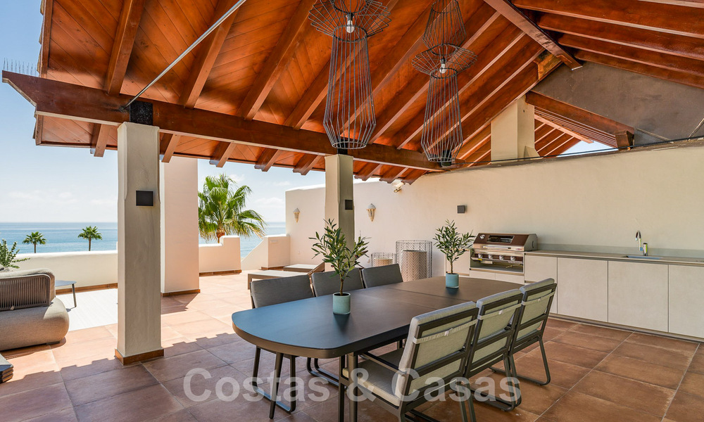 Luxury penthouse for sale in gated frontline beach complex with magnificent sea views on the New Golden Mile between Marbella and Estepona 56977