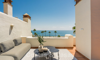 Luxury penthouse for sale in gated frontline beach complex with magnificent sea views on the New Golden Mile between Marbella and Estepona 56978 