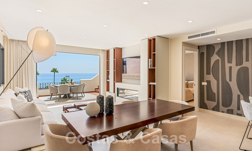 Luxury penthouse for sale in gated frontline beach complex with magnificent sea views on the New Golden Mile between Marbella and Estepona 56983