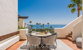 Luxury penthouse for sale in gated frontline beach complex with magnificent sea views on the New Golden Mile between Marbella and Estepona 56986 
