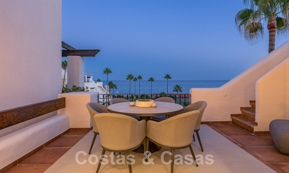 Luxury penthouse for sale in gated frontline beach complex with magnificent sea views on the New Golden Mile between Marbella and Estepona 56993