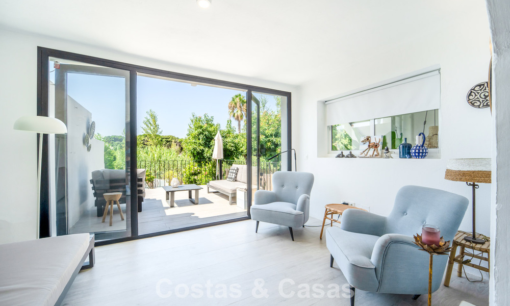 Charming renovated townhouse for sale in gated frontline beach complex on the New Golden Mile between Marbella and Estepona 58164