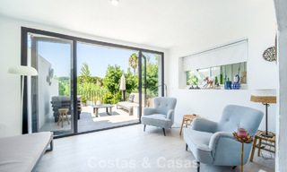 Charming renovated townhouse for sale in gated frontline beach complex on the New Golden Mile between Marbella and Estepona 58164 
