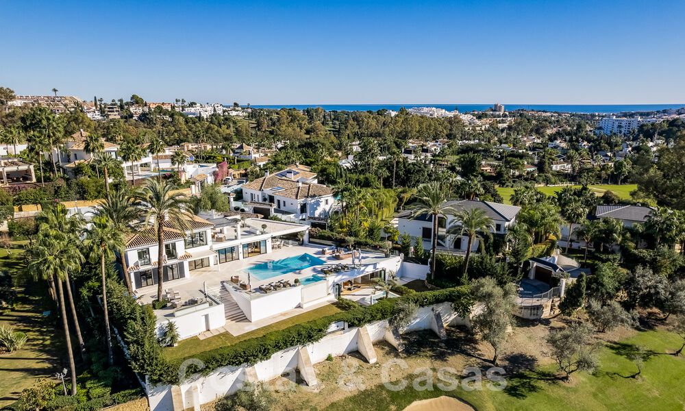 Modern renovated Mediterranean luxury villa for sale, located on the first line of golf, in the heart of Nueva Andalucia, Marbella 57011