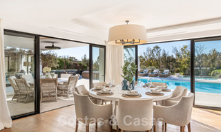 Modern renovated Mediterranean luxury villa for sale, located on the first line of golf, in the heart of Nueva Andalucia, Marbella 57014 