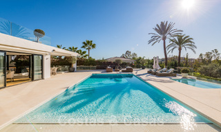 Modern renovated Mediterranean luxury villa for sale, located on the first line of golf, in the heart of Nueva Andalucia, Marbella 57021 