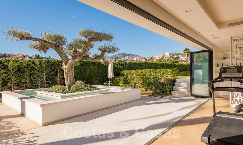 Modern renovated Mediterranean luxury villa for sale, located on the first line of golf, in the heart of Nueva Andalucia, Marbella 57045
