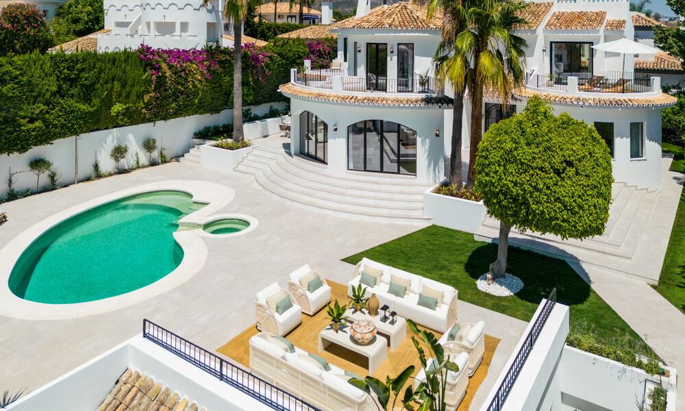 Characterful luxury villa in a unique architectural style for sale in the heart of the golf valley in Nueva Andalucia, Marbella 57660