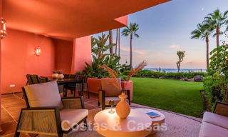 Garden apartment for sale with open sea views in an iconic beach complex on the New Golden Mile between San Pedro and Estepona 57937 