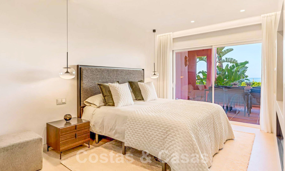 Garden apartment for sale with open sea views in an iconic beach complex on the New Golden Mile between San Pedro and Estepona 57941