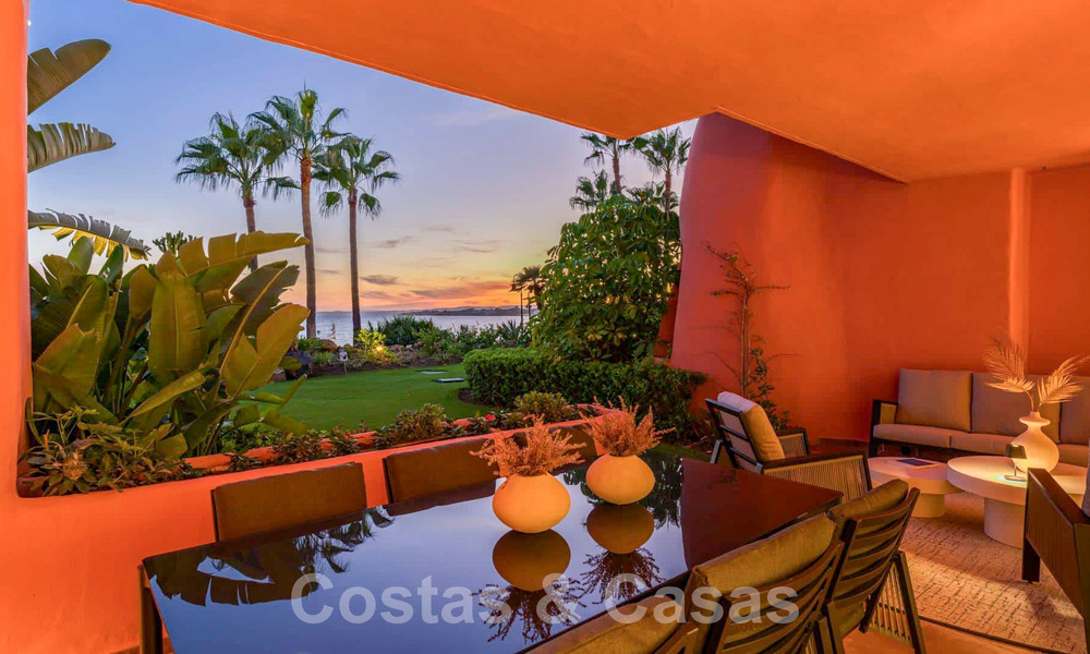 Garden apartment for sale with open sea views in an iconic beach complex on the New Golden Mile between San Pedro and Estepona 57957