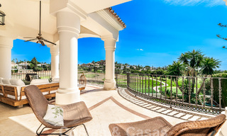 Luxury villa with traditional architecture for sale, located frontline golf in Nueva Andalucia, Marbella 58132 