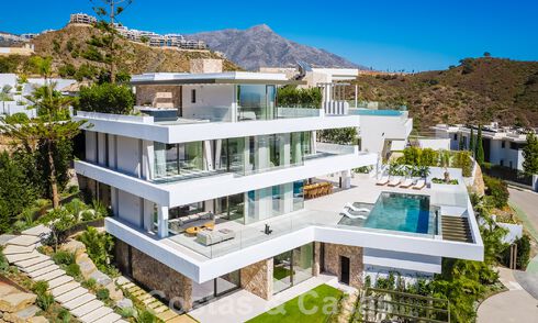 Luxury designer villa for sale in exclusive, gated frontline golf complex with panoramic views in La Quinta, Marbella - Benahavis 59074