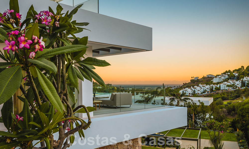 Luxury designer villa for sale in exclusive, gated frontline golf complex with panoramic views in La Quinta, Marbella - Benahavis 59075