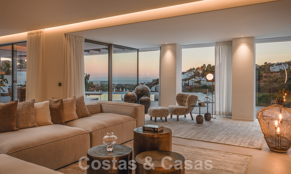 Luxury designer villa for sale in exclusive, gated frontline golf complex with panoramic views in La Quinta, Marbella - Benahavis 59098