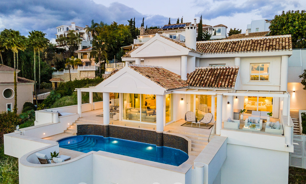 Mediterranean luxury villa with panoramic sea views for sale in Nueva Andalucia's golf valley in Marbella 59114