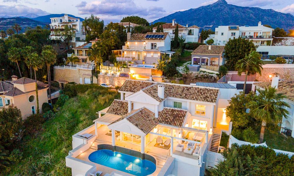 Mediterranean luxury villa with panoramic sea views for sale in Nueva Andalucia's golf valley in Marbella 59117