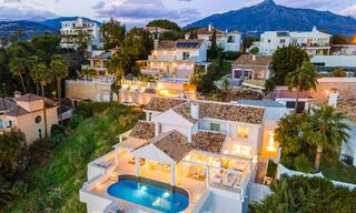 Mediterranean luxury villa with panoramic sea views for sale in Nueva Andalucia's golf valley in Marbella 59117 