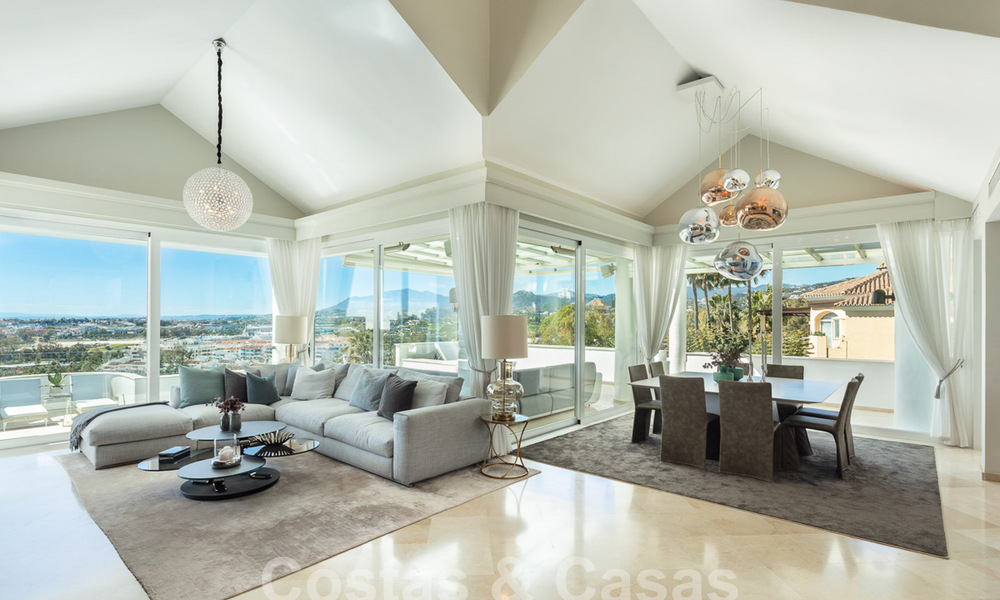 Mediterranean luxury villa with panoramic sea views for sale in Nueva Andalucia's golf valley in Marbella 59130