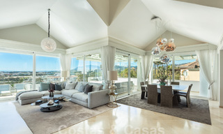 Mediterranean luxury villa with panoramic sea views for sale in Nueva Andalucia's golf valley in Marbella 59130 