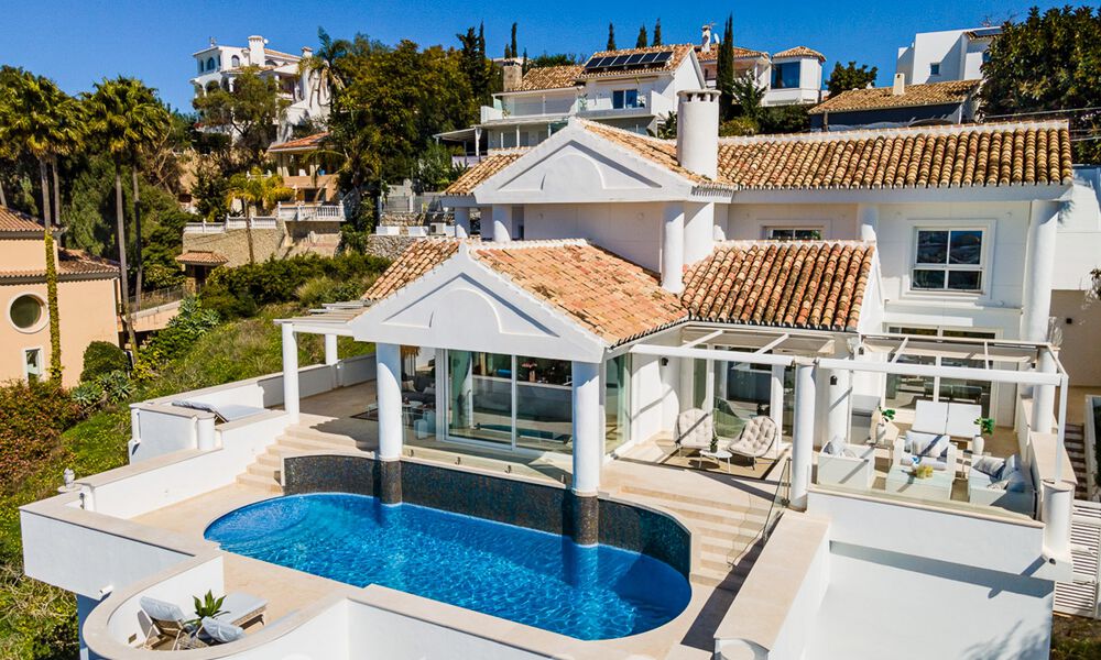 Mediterranean luxury villa with panoramic sea views for sale in Nueva Andalucia's golf valley in Marbella 59139