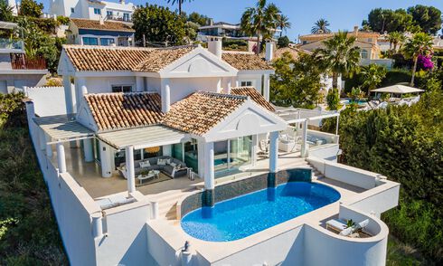 Mediterranean luxury villa with panoramic sea views for sale in Nueva Andalucia's golf valley in Marbella 59140